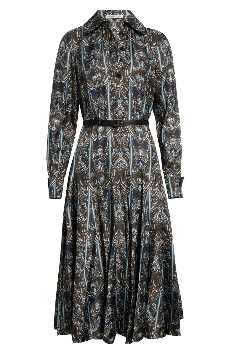 Emilia Wickstead Marione Paisley Long Sleeve Silk Twill Midi Dress, Alternate, color,