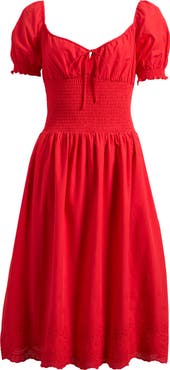 WAYF x Hannah Lovey Porter Dahlia Eyelet Detail Cotton Dress