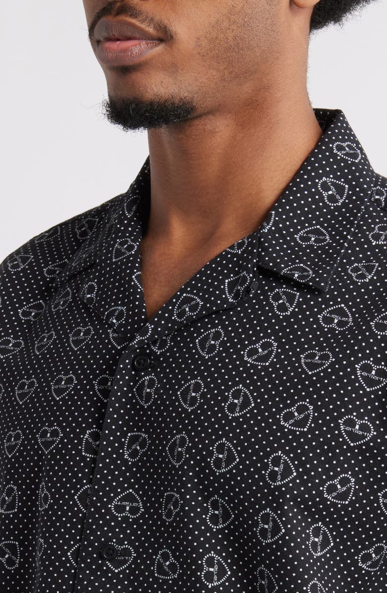 Carhartt Work In Progress Furoshiki Camp Shirt, Alternate, color, Furoshiki Print Black