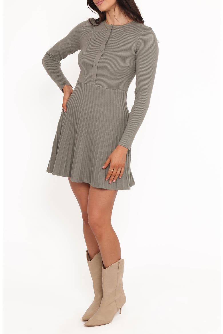 Darlina Long Sleeve Minidress, Alternate, color, OLIVE