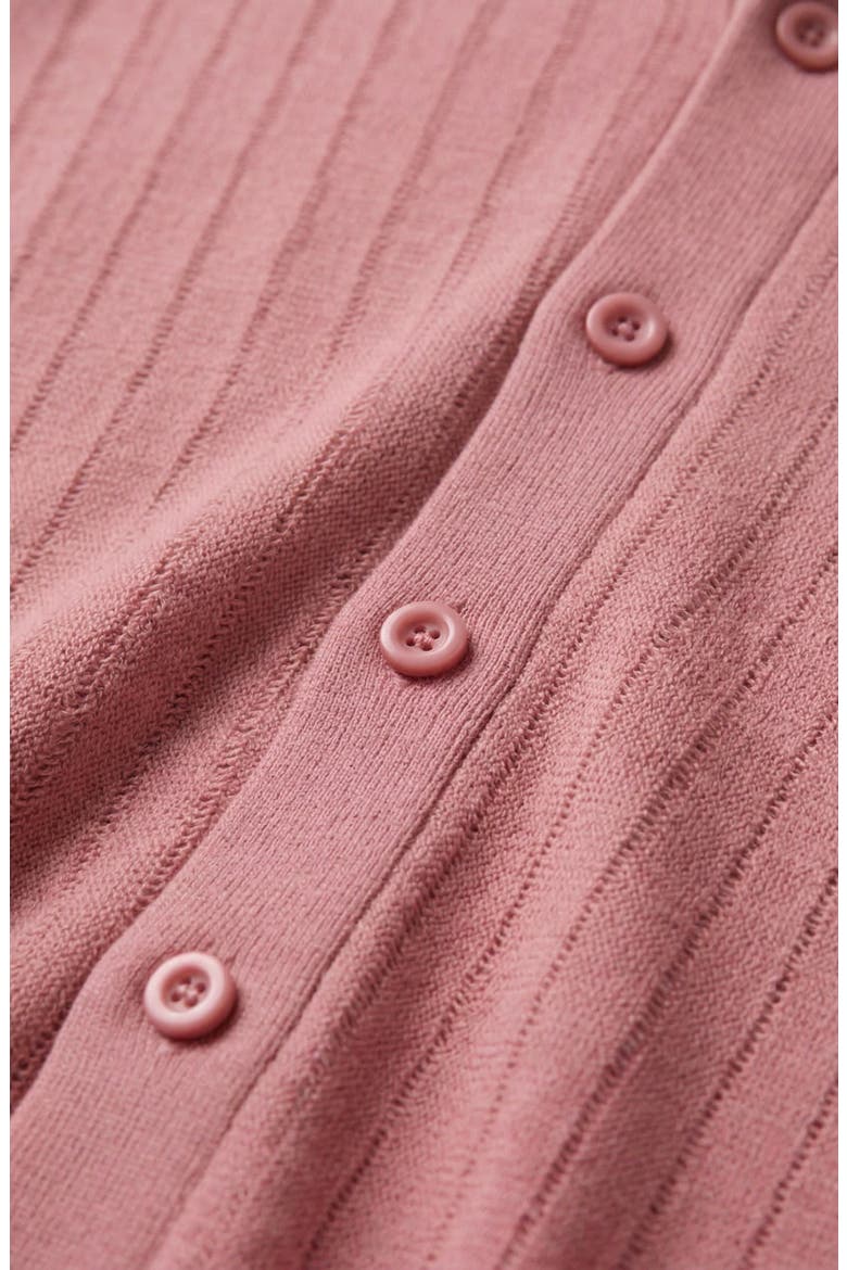Ribbed Knit Cardigan, Alternate, color, Dusty Rose