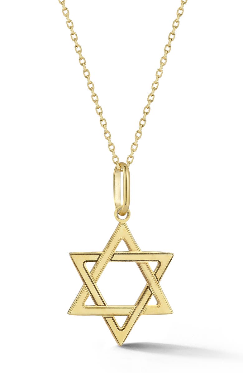 Ember Fine Jewelry 14K Yellow Gold Star of David Pendant Necklace, Main, color, Gold