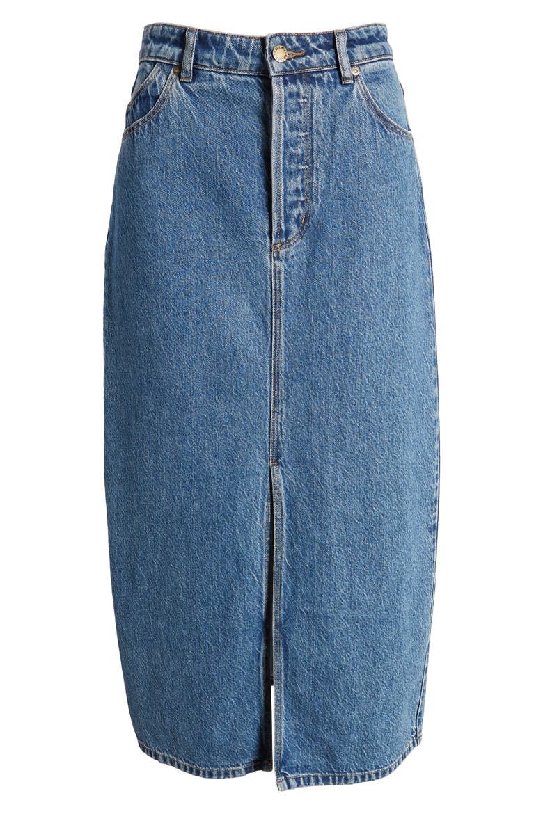 Chicago Denim Maxi Skirt, Alternate, color, LYOCELL BLUE