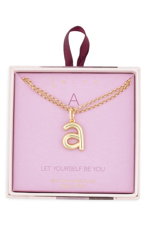 Lowercase Initial Bubble Pendant Necklace