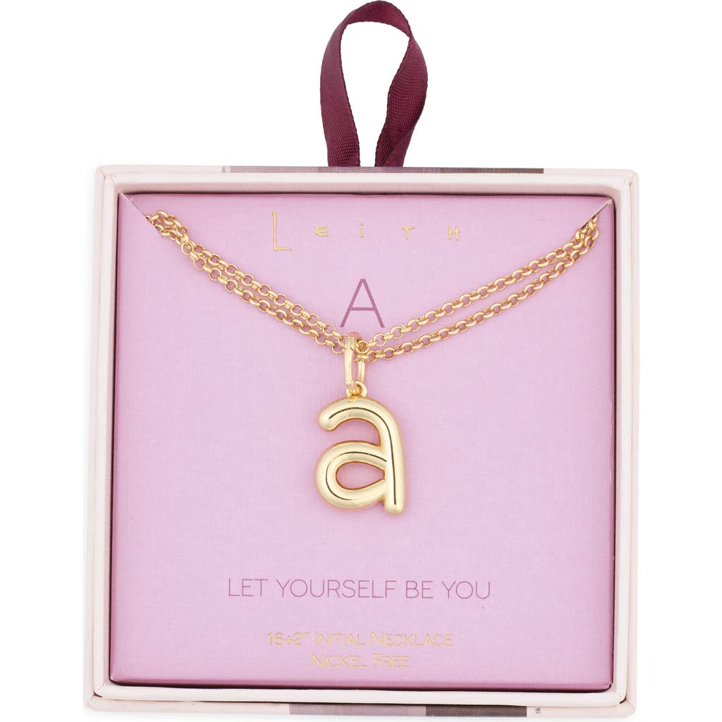 Leith Lowercase Initial Bubble Pendant Necklace In Gold