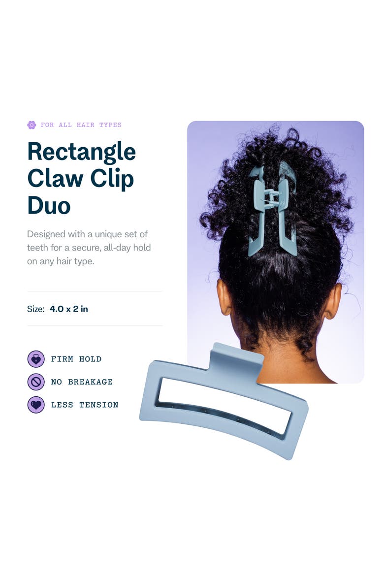 Rectangle Claw Clip, Alternate, color, Blue