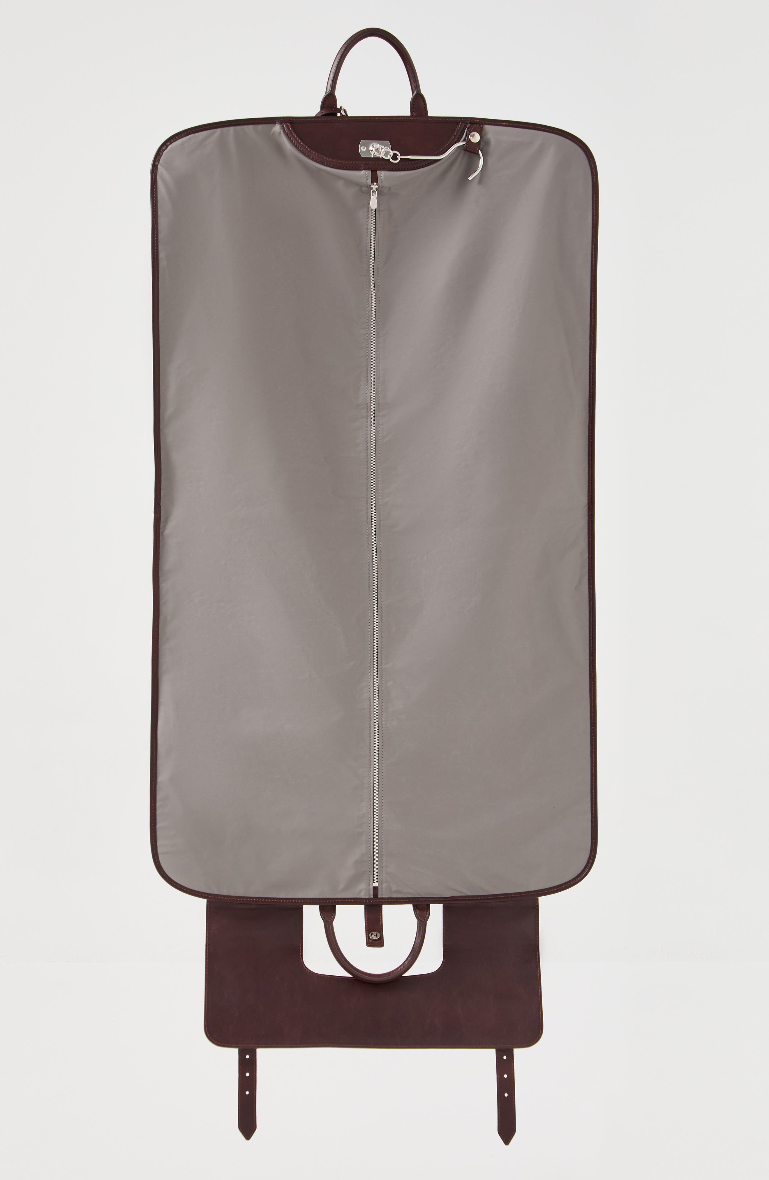 Brunello Cucinelli Calfskin suit carrier, Alternate, color, Burgundy