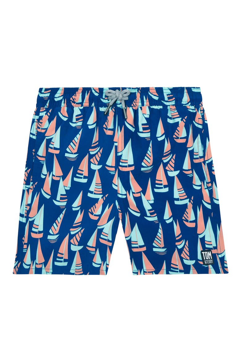 Kids' Boat Swim Trunks, Main, color, BLUE