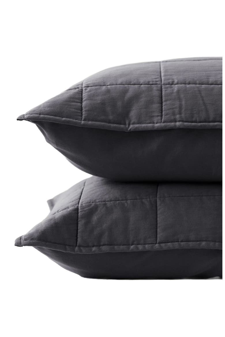 Organic Quilted Sham 2-Pack, Alternate, color, Charcoal