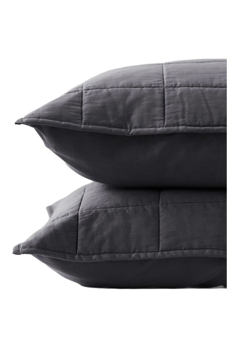 Pact Organic Cotton Organic Quilted Sham 2-Pack, Alternate, color, Charcoal