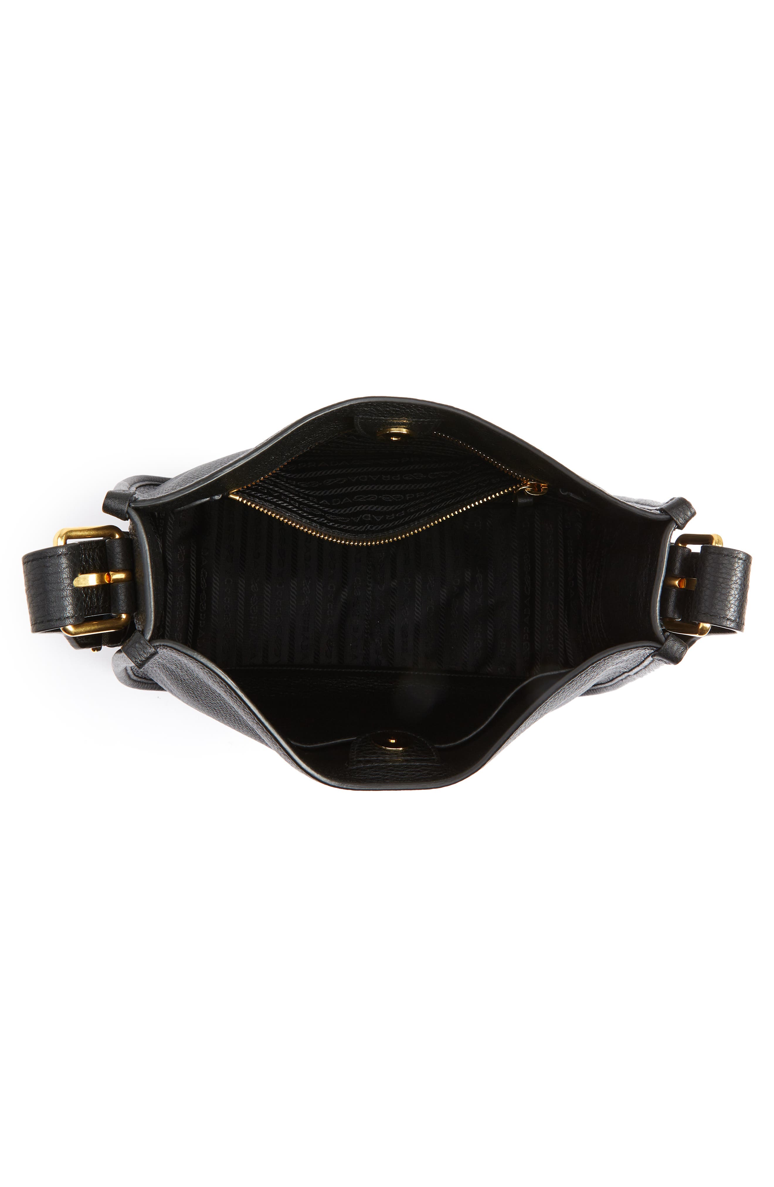 Prada Daino Calfskin Leather Hobo, Alternate, color, 