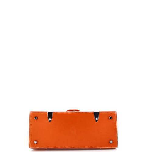 Pre-owned Goyard Goyard Saigon Top Handle Bag Coated Canvas With Leather Pm In Orange