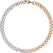 maje Two-tone rhinestone link necklace