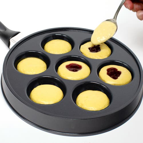 Norpro Stuffed Aebleskiver Pancake Pan With 2.25-inch Cavities In Black