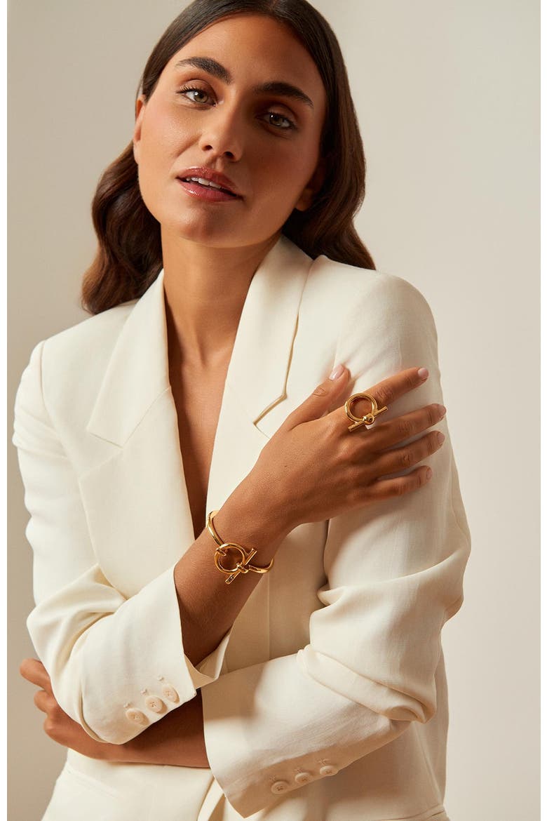 Omega Mini Bracelet, Alternate, color, Gold