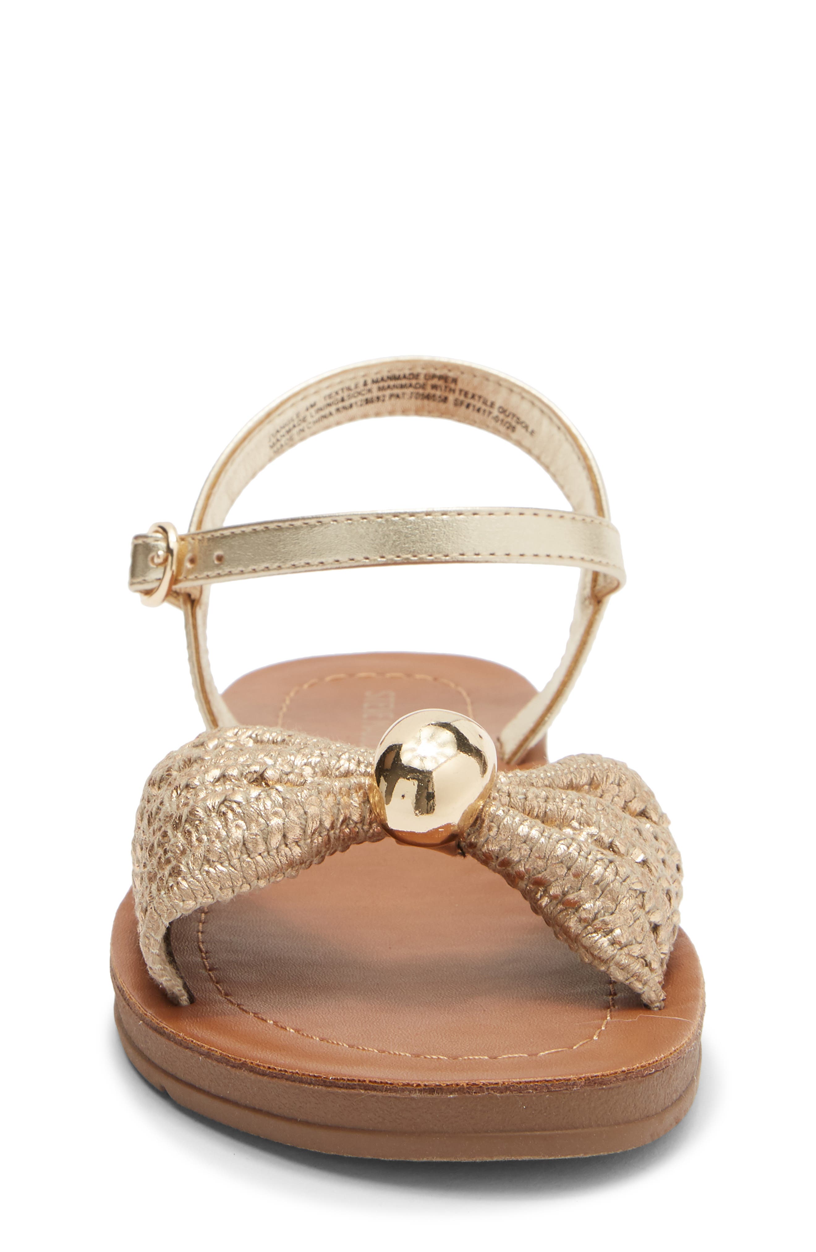Steve Madden Kids' Tangle Ankle Strap Flat Sandal, Alternate, color, Gold