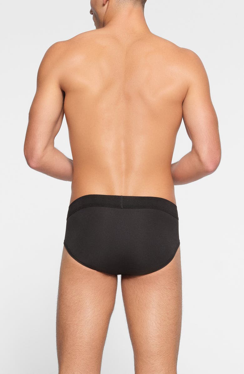 SKIMS 3-Pack Cotton & Modal Blend Briefs, Alternate, color, Onyx