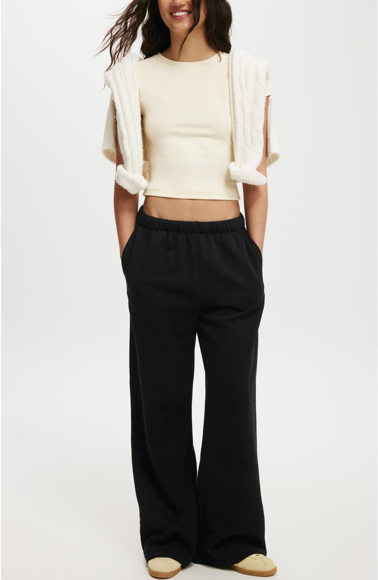 Cotton On Women's Classic Fleece Wide Leg Sweatpant, Alternate, color, 