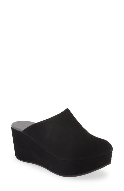 Chocolat Blu Yoma Platform Clog in Black Suede 