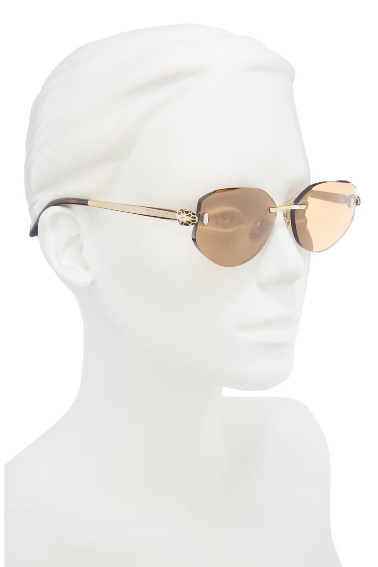 Serpenti Forever Rimless Square Sunglasses, Alternate, color, GOLD/ ROVIEX