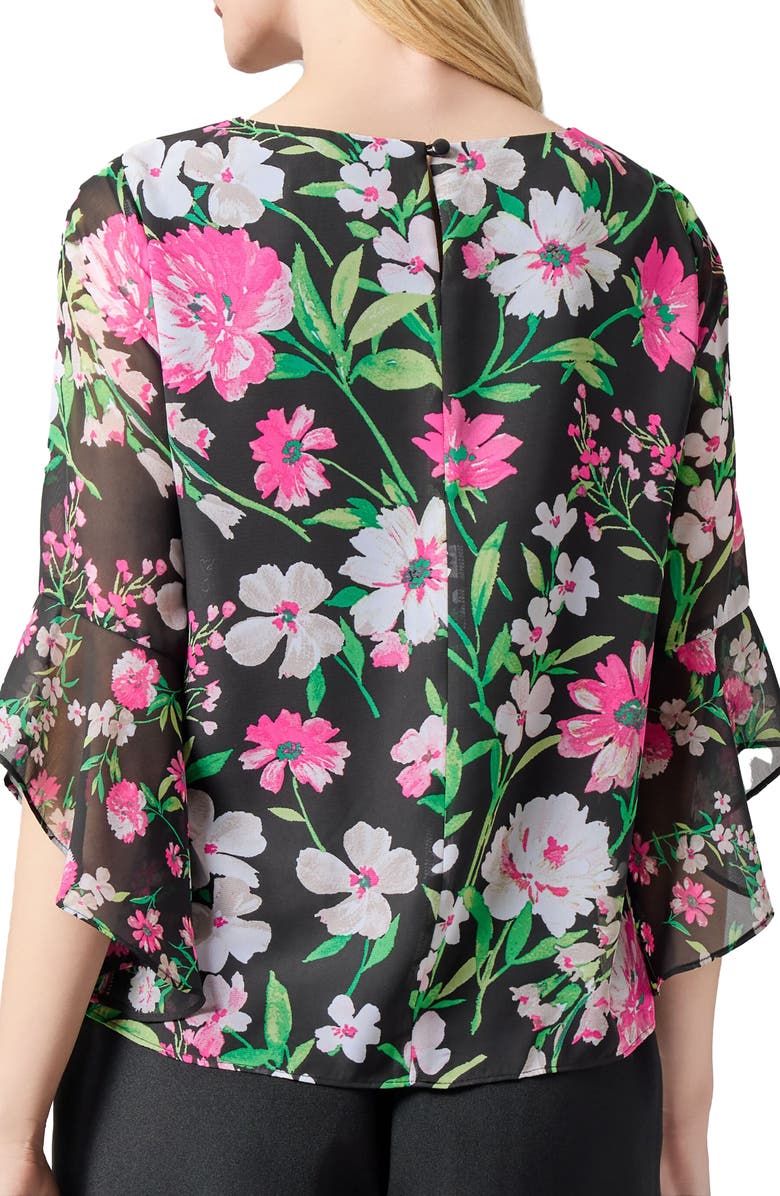 KASPER Ruffle Sleeve Top, Alternate, color, 