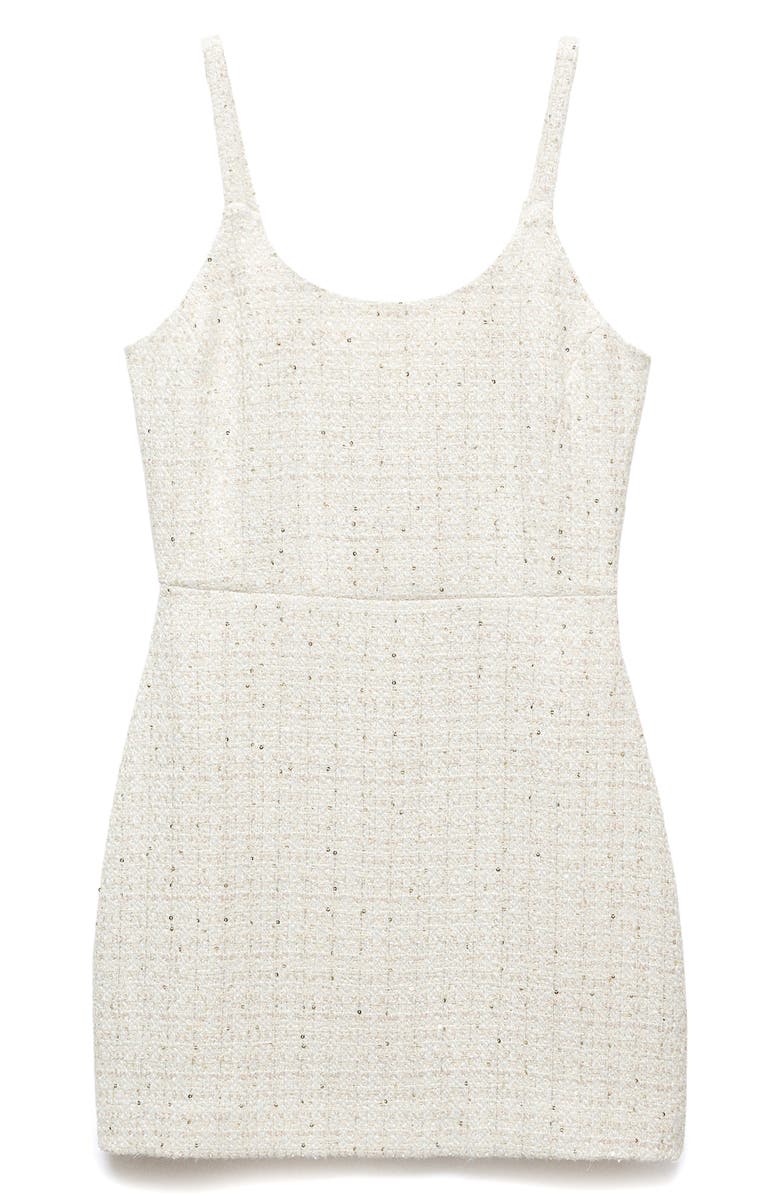 MANGO Metallic Tweed Minidress, Alternate, color, 
