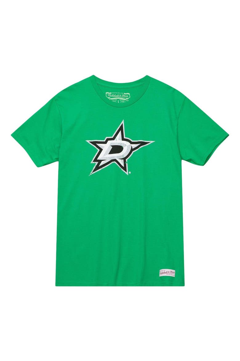 Men's Mitchell & Ness Kelly Green Dallas Stars Vintage Logo T-Shirt, Main, color, Kelly Green