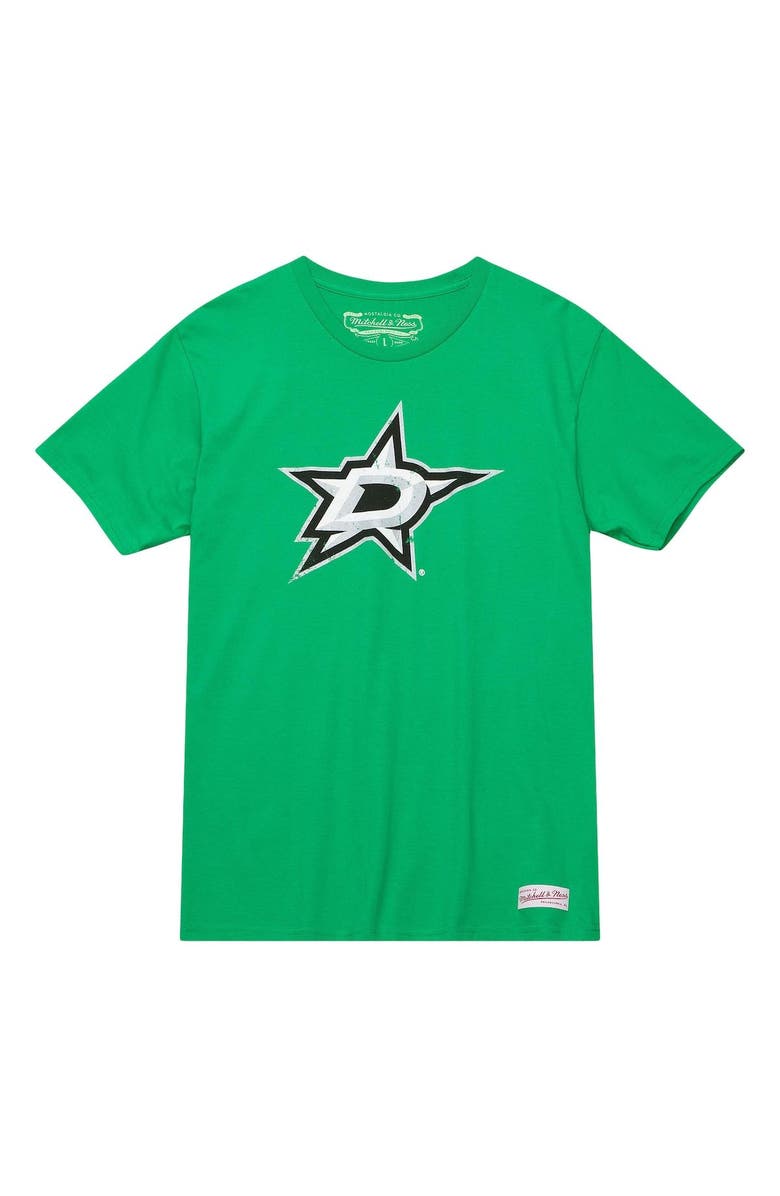 Mitchell & Ness Men's Mitchell & Ness Kelly Green Dallas Stars Vintage Logo T-Shirt, Main, color,