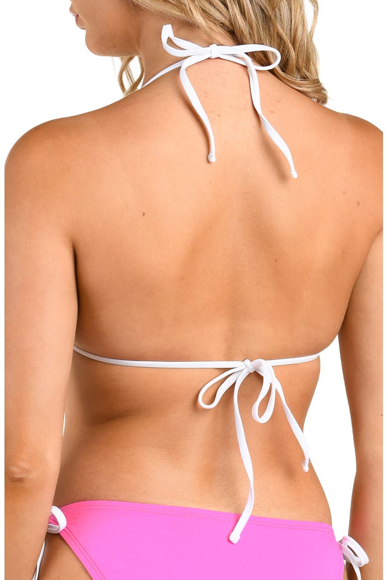 Solid Triangle Bikini Top, Alternate, color, POP PINK