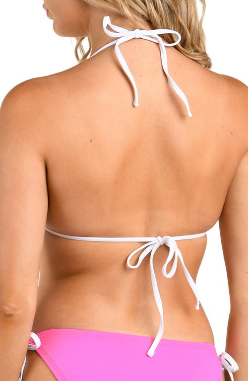 Citrus Solid Triangle Bikini Top In Pink