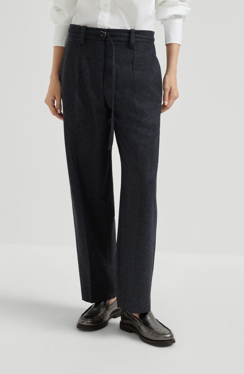 Brunello Cucinelli Straight Crop trousers, Alternate, color, Lignite Grey