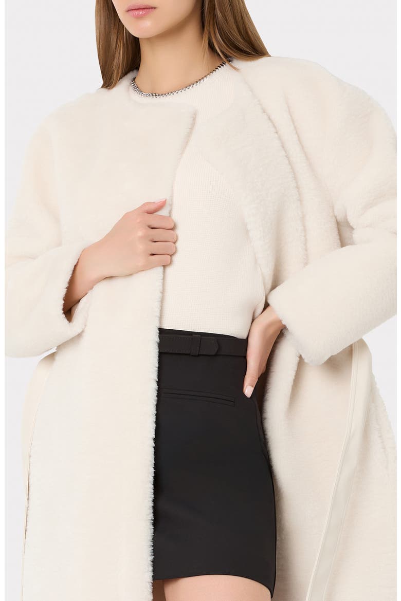 Galia Faux Fur Coat, Alternate, color, IVORY