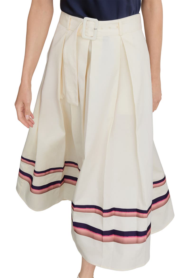 Rian Stripe Stretch Cotton Midi Skirt, Alternate, color, CREAM