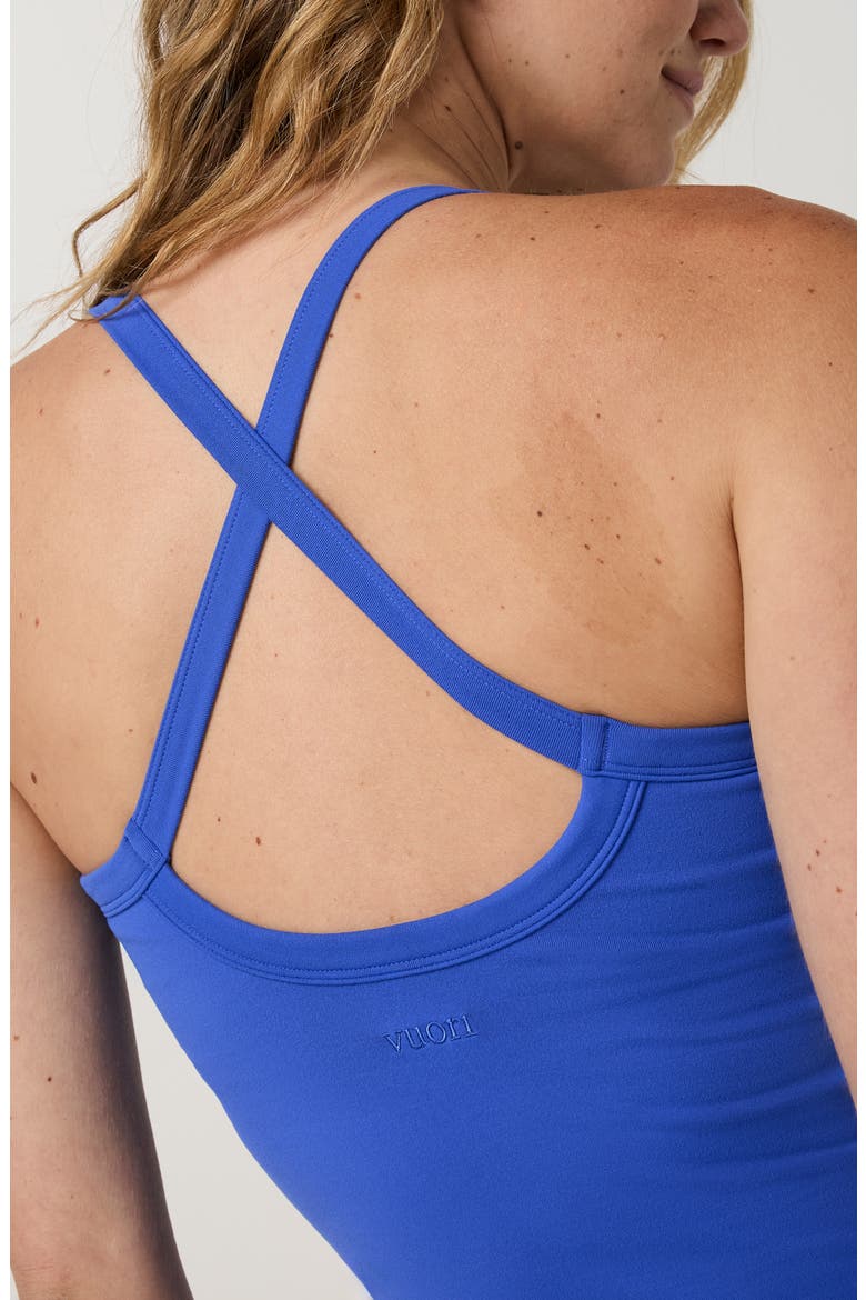 Halo Cross Back Performance Tank, Alternate, color, ELECTRIC BLUE