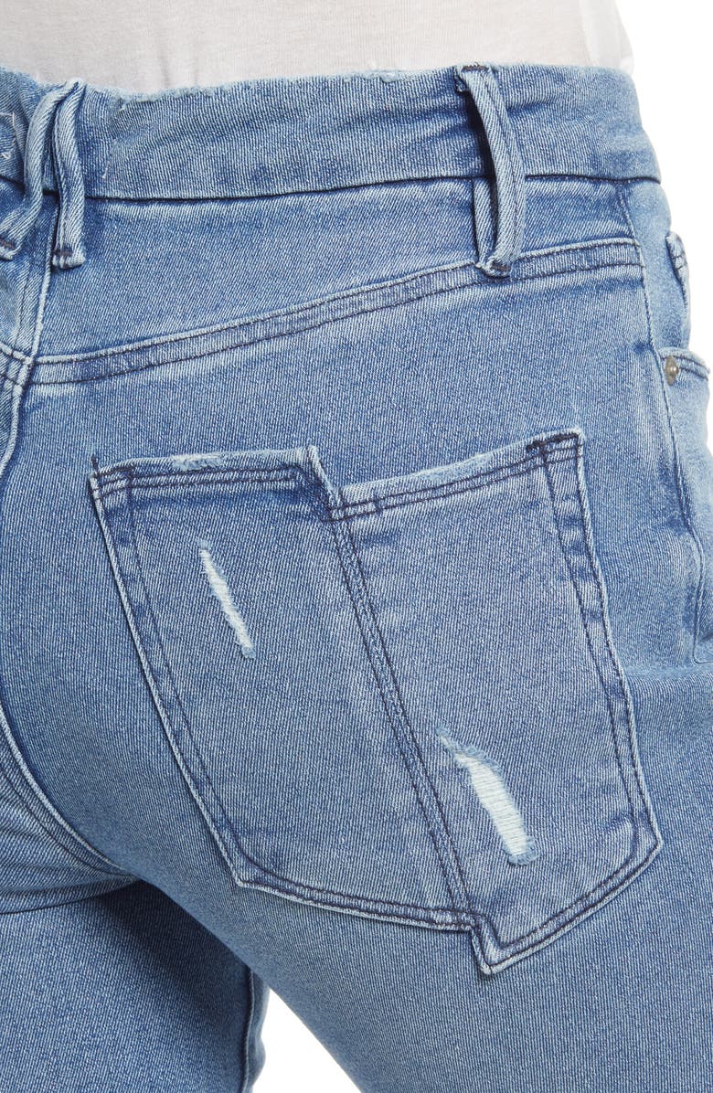 Good American Straight Split Pocket Skinny Jeans, Alternate, color, Blue449