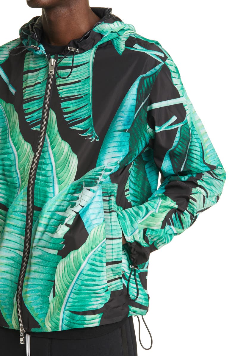 AMIRI Banana Leaves Hooded Jacket, Alternate, color, 