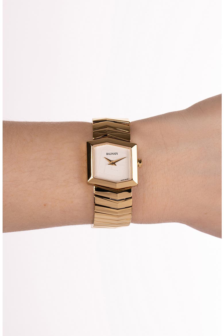 Taffetas Hexagonal Bracelet Watch, 23mm, Alternate, color, STAINLESS / YELLOW GOLD PVD