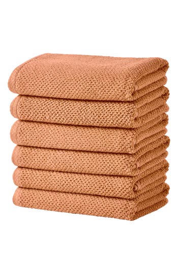 Woven & Weft Popcorn Texture 6-piece Towel Set In Clay
