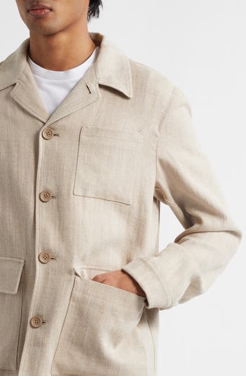 Herno Cotton & Linen Herringbone Jacket | Nordstrom