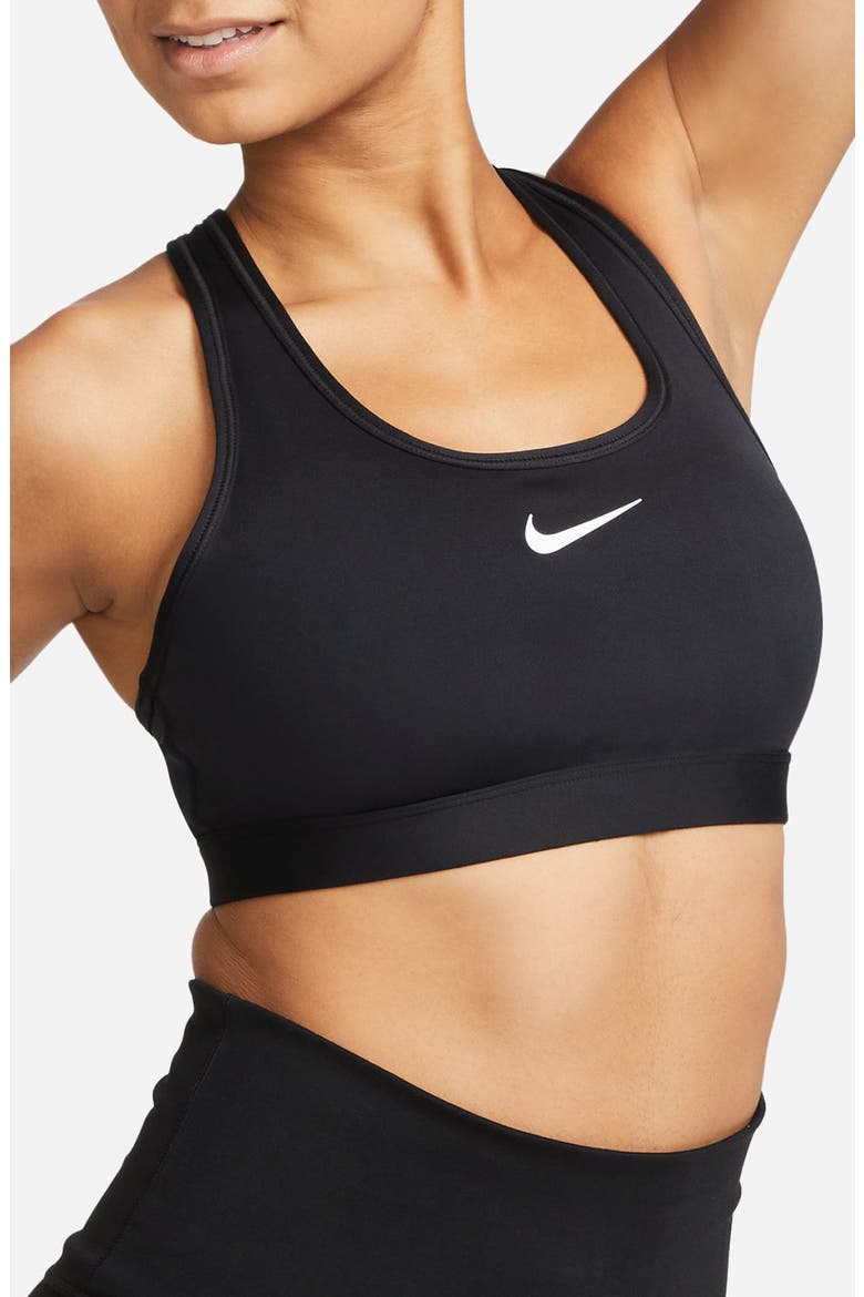 Dri-FIT Swoosh Medium Support Padded Sports Bra, Main, color, BLACK/WHITE