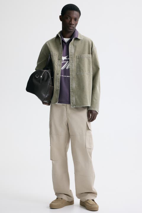 Relaxed Fit Cotton Cargo Trousers
