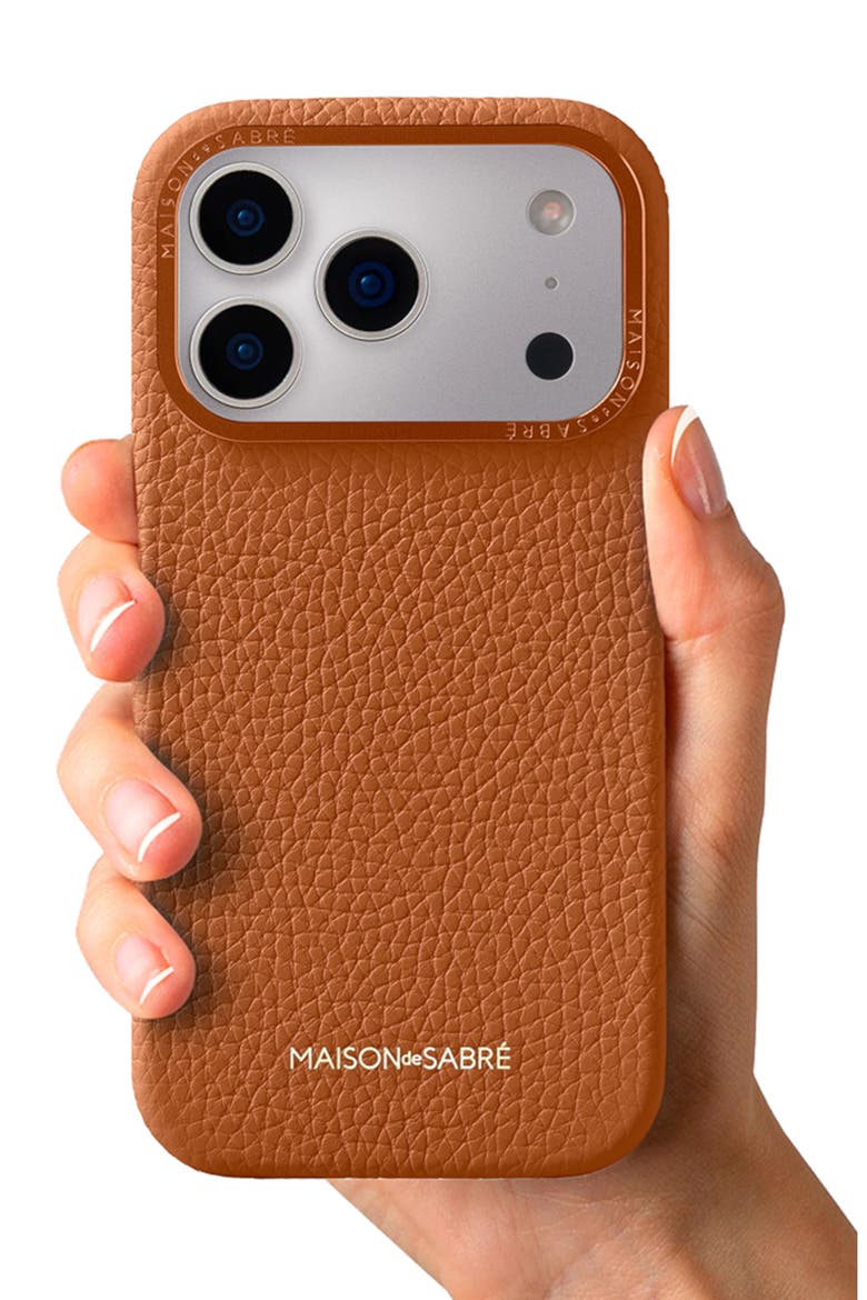Leather Phone Case iPhone 17 Pro Max, Alternate, color, Pecan Brown