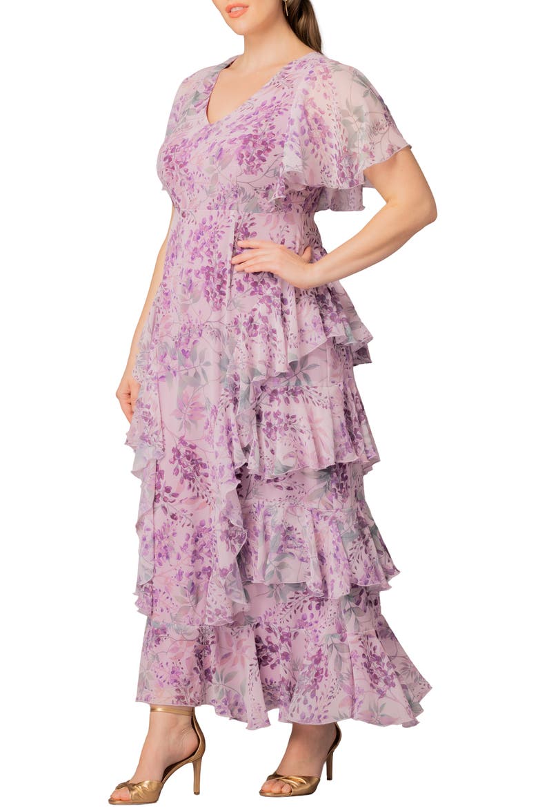 Tour de Flounce Tiered Maxi Dress, Alternate, color, WISTERIA BLOOMS