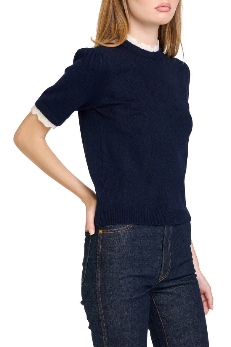 Everett Short Sleeve Sweater, Alternate, color, NAVY