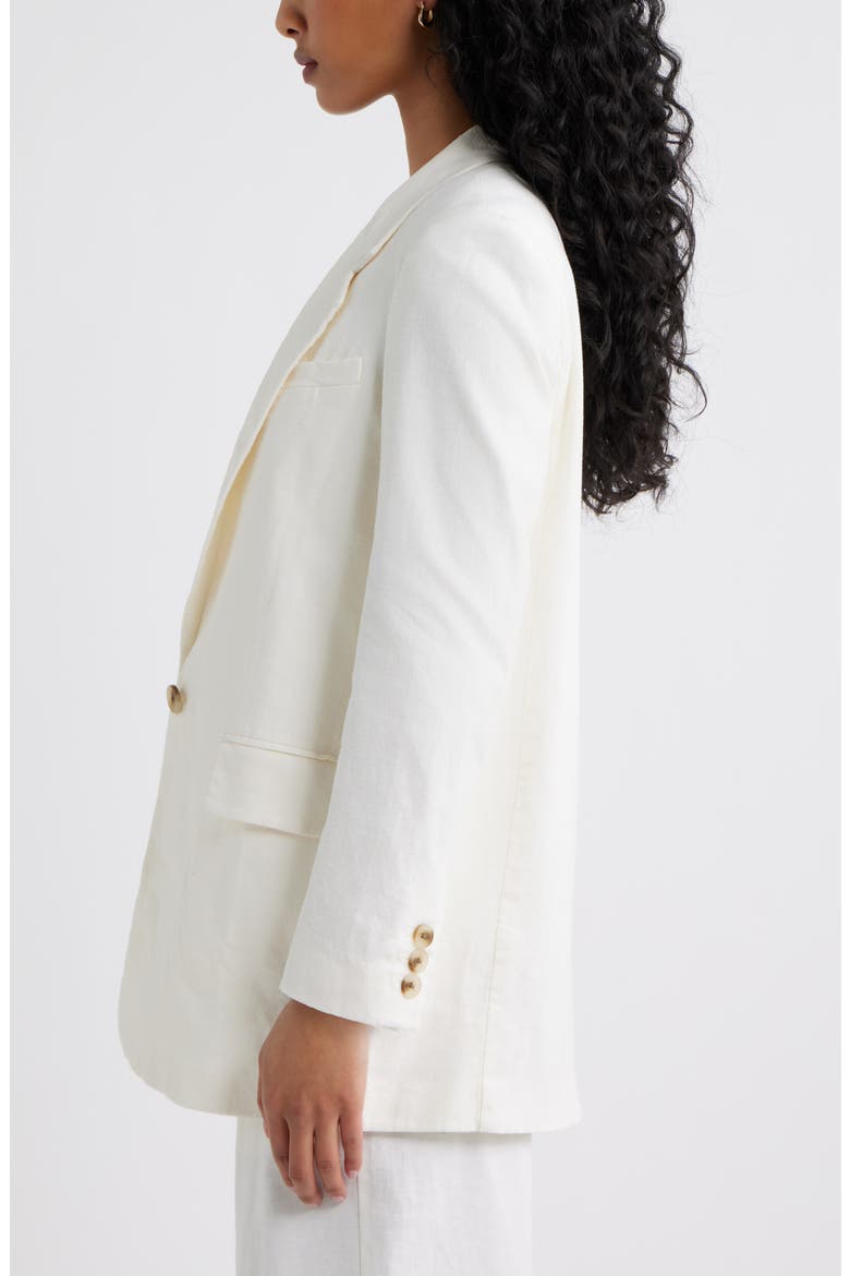 Everyday Linen Blend Blazer, Alternate, color, WHITE