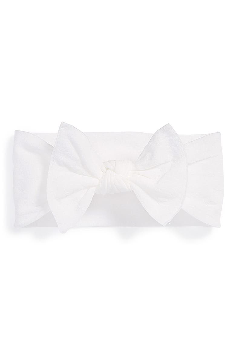 Knotted Bow Headband, Main, color, WHITE