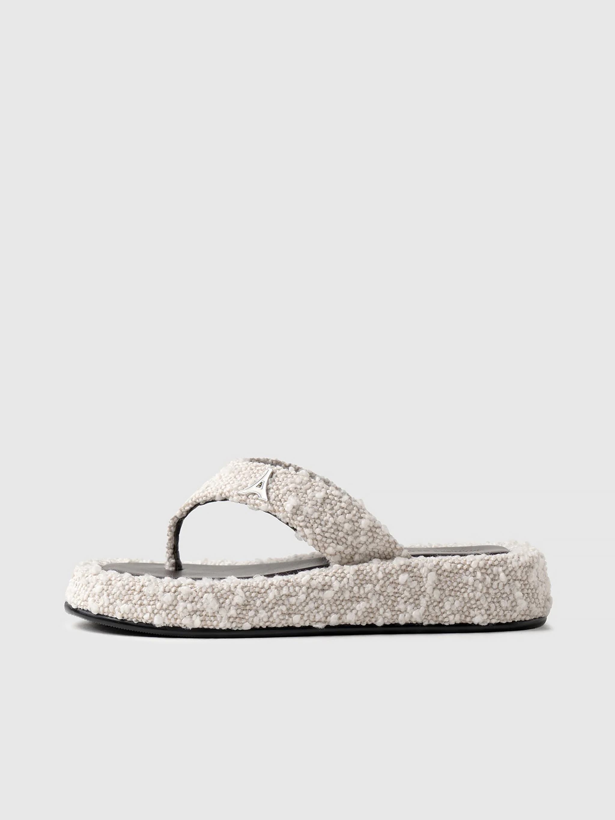 Manière De Voir Rosalie Boucle Flatform Sandals, Alternate, color, Off White/Brown