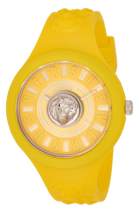 Fire Island Lion Silicone Strap Watch, 44mm