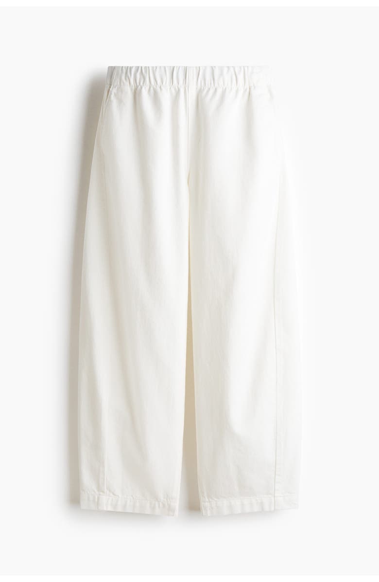 H&M Denim Barrel Trousers, Main, color, Ivory