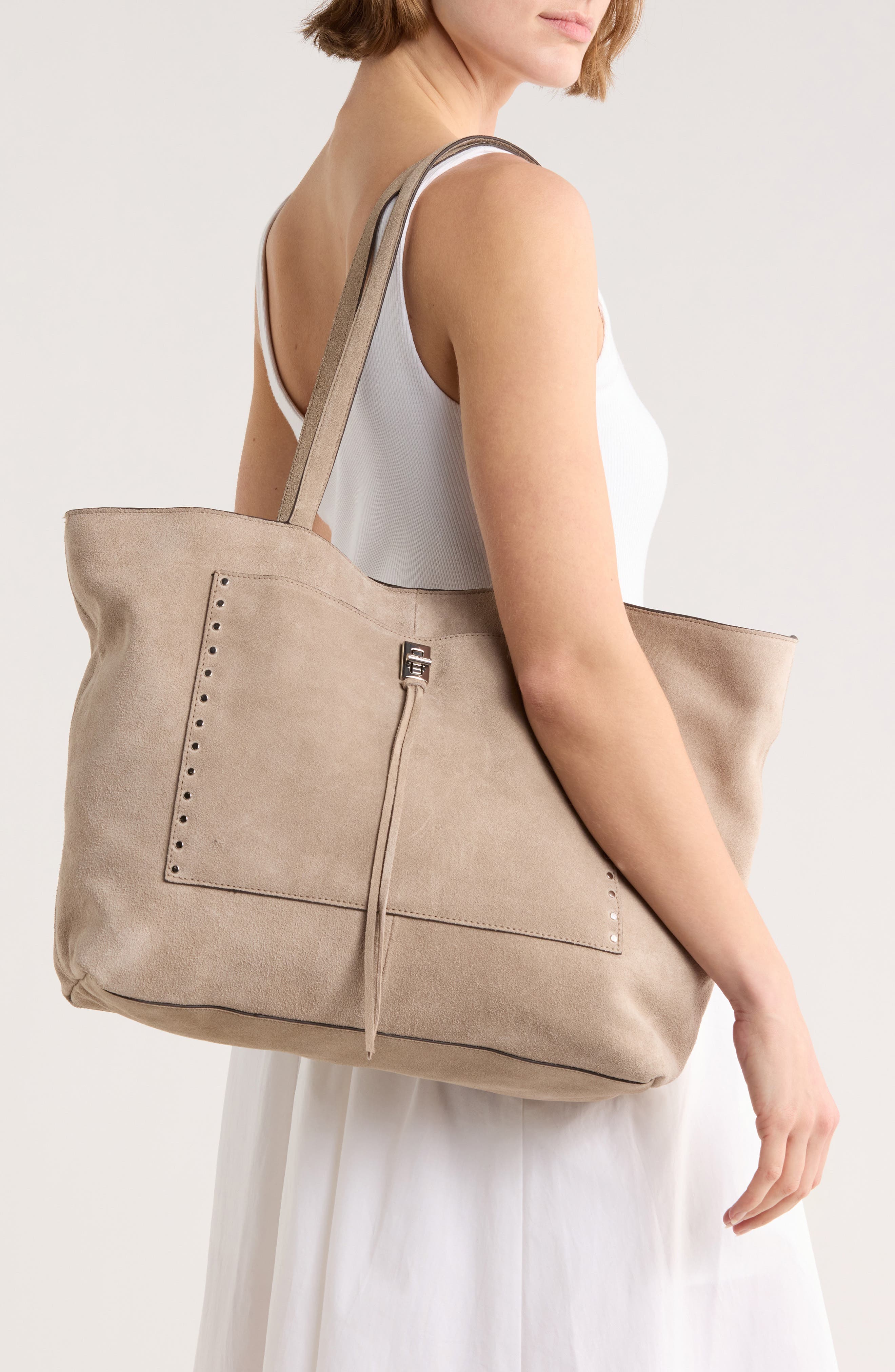 Rebecca Minkoff Darren Pocket Tote, Alternate, color, Truffle